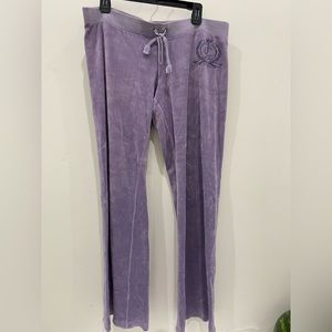 Juicy Couture Vintage Velour Track Pants XL Purple